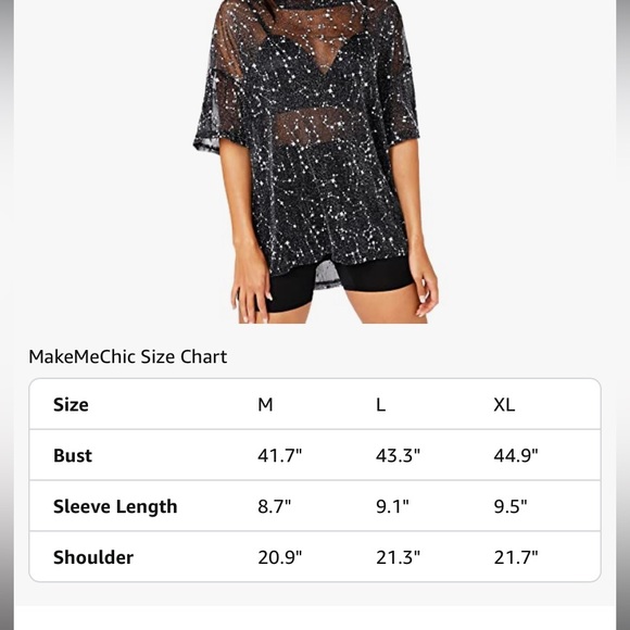 NWOT Short sleeve black galaxy t shirt blouse - Picture 5 of 9